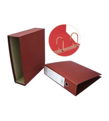 Pasta Arquivo Fibra+Caixa Fixa 2 Argolas D Vermelho