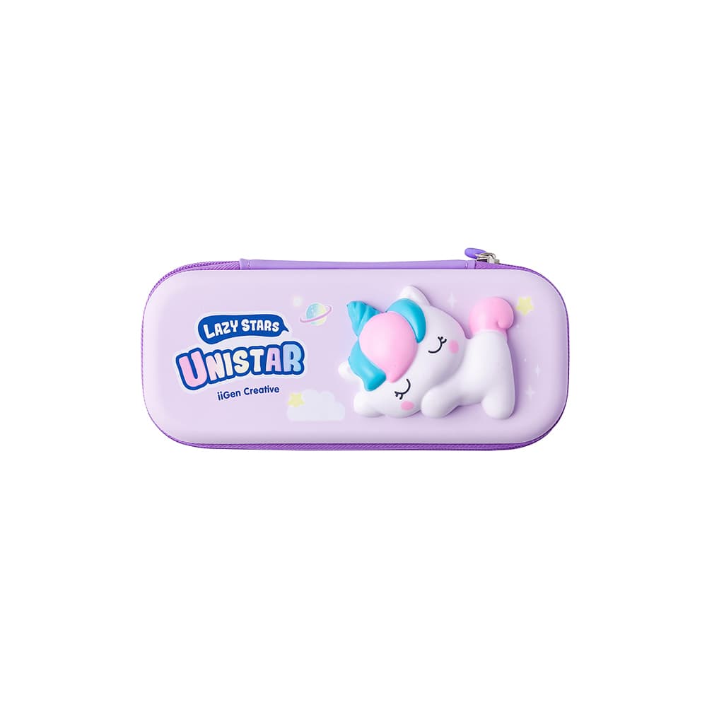 Estojo Retangular Squishy Unicórnio