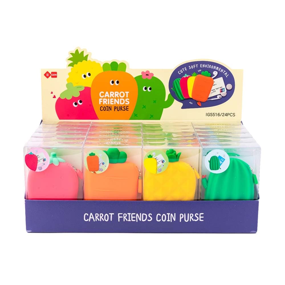 Porta Moedas Silicone Sortido Expositor 24un