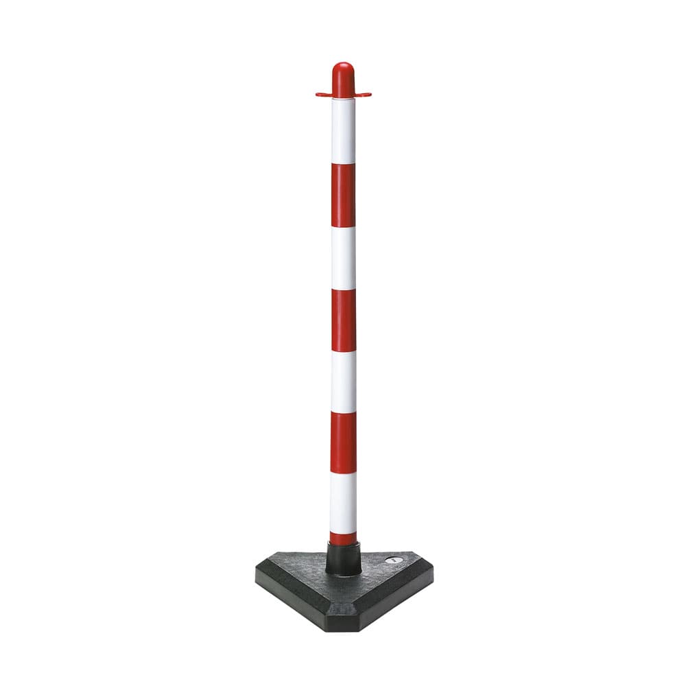 Poste Plástico Sinalização Desmontável Branco/Vermelho 90cm