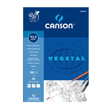 Papel Vegetal A3 90g Canson Bloco 50Fls