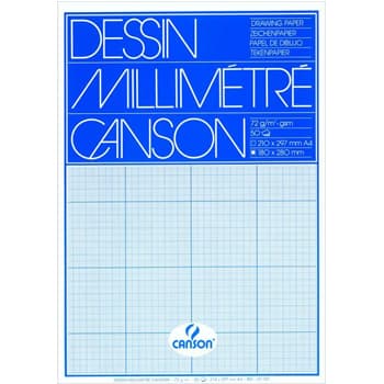 Papel Milimetrico 90gr A4 Canson 50 Folhas