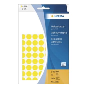 Etiquetas Redondas 13mm Amarelo Herma2231 2464un