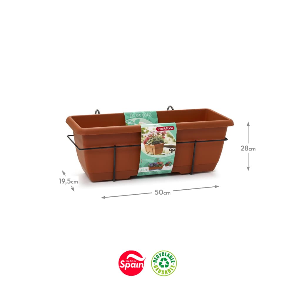 Floreira Varanda Suporte Terracota 28x50x19,5cm 1un