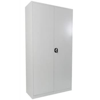 Armario Portas Bater 3 Prateleiras Fechadura Rotativa Cinza