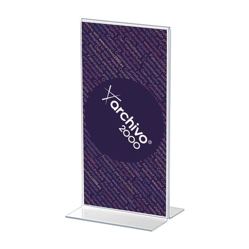 Expositor Porta Folhetos Acrilico 1/3 A4 em T Vertical