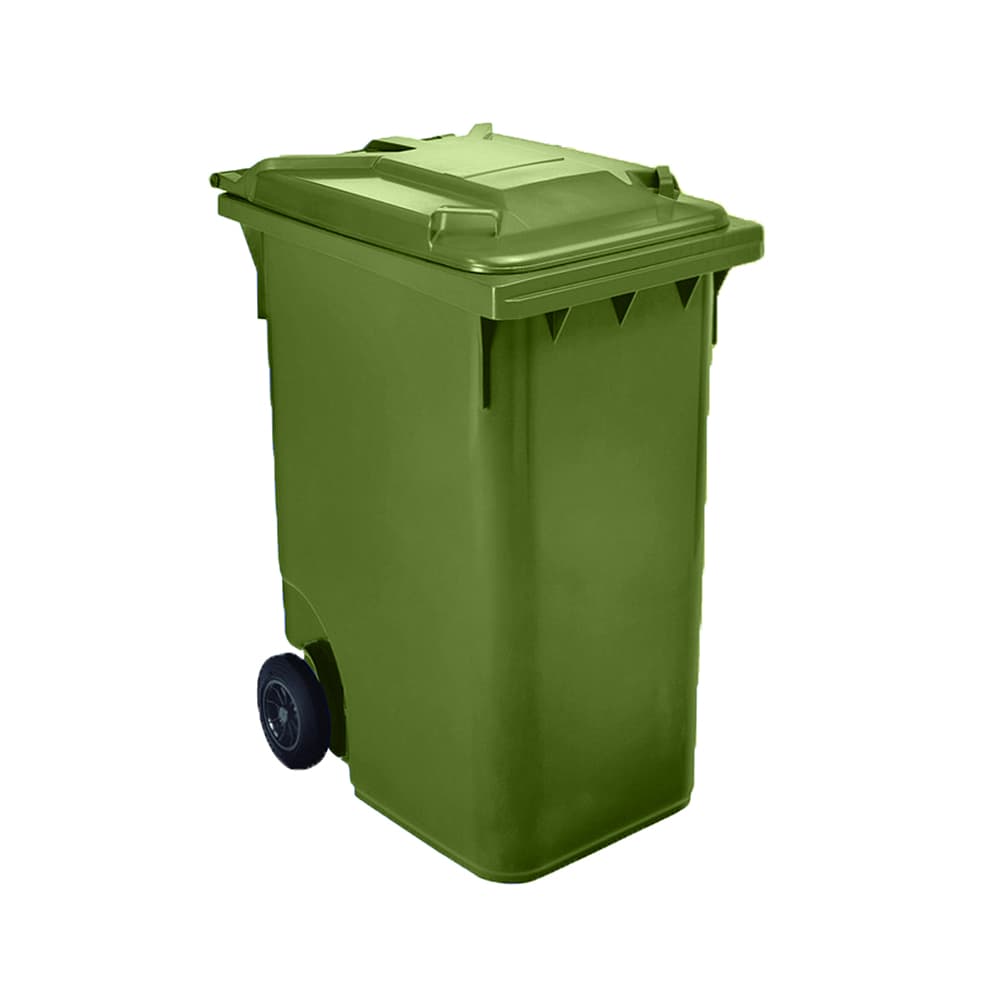 Contentor 360L Plástico 2 Rodas Verde c/Tampa Verde