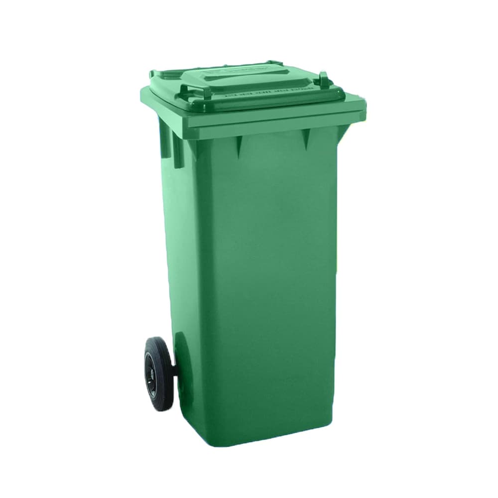 Contentor 120L Plástico 2 Rodas Verde c/ Tampa Verde