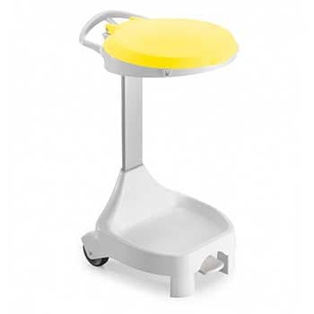 Contentor 120L Smile W-70 c/Pedal e Rodas Branco/Amarelo