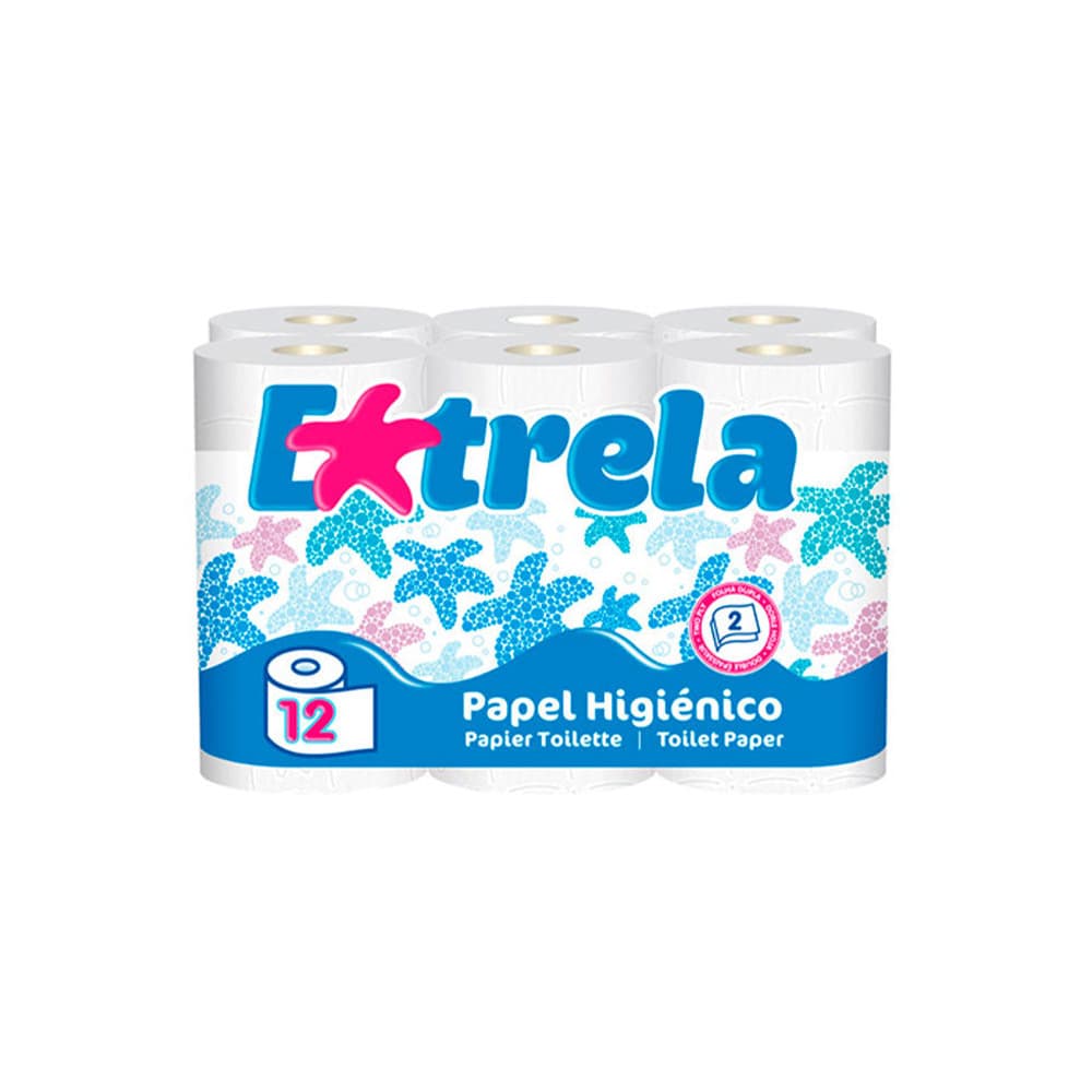 Papel Higiénico Doméstico 12mts 2Fls 33g Amoos 12 Rolos