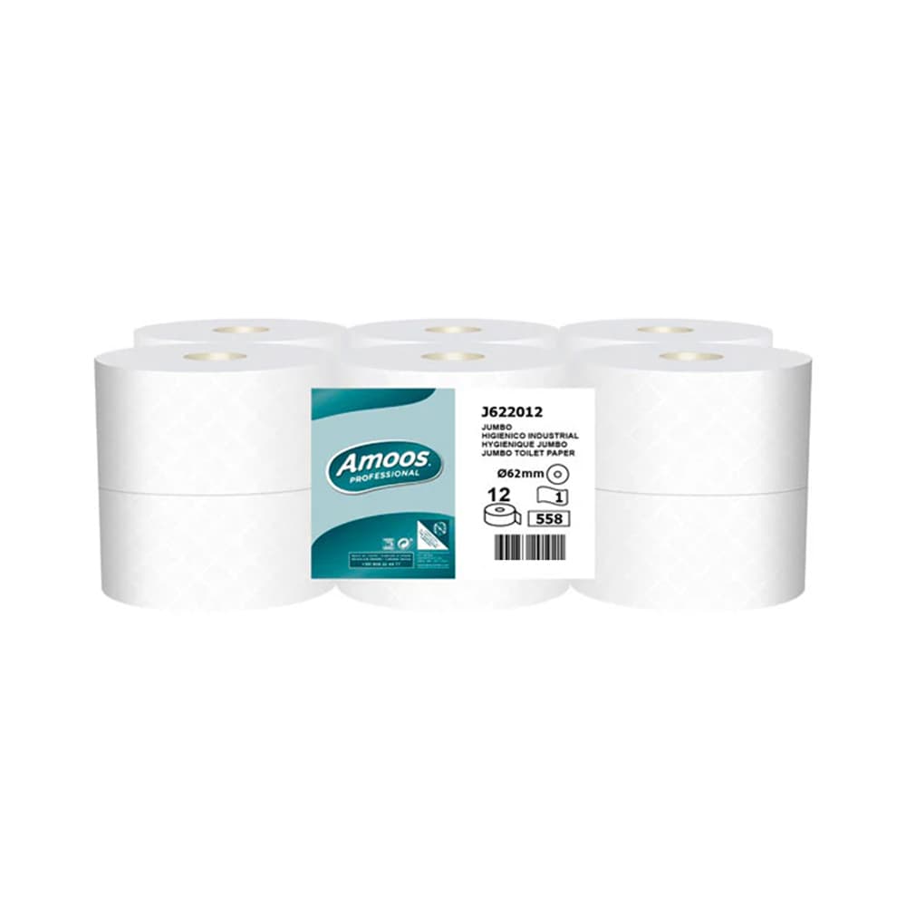 Papel Higiénico (Jumbo) 200mts 1Fls 23g Amoos 558SS 12un