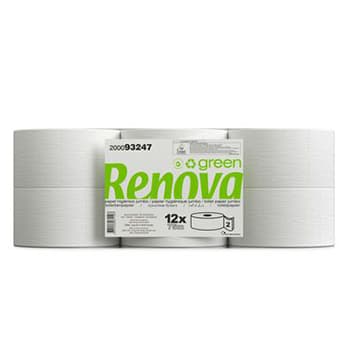 Papel Higiénico (Jumbo) 075mts 2Fls 17g Renova Green 12un