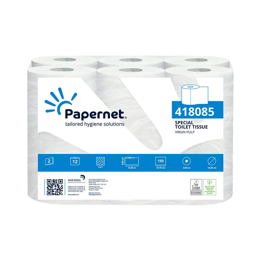 Papel Higiénico Doméstico 16mts 2Fls 16,5g PAPERNET 12 Rolos