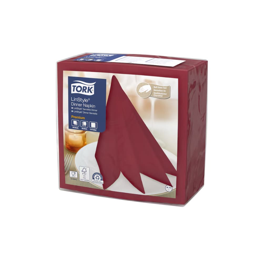 Guardanapos 39x39 1Fl Bordeaux TORK Linstyle TNT 50un