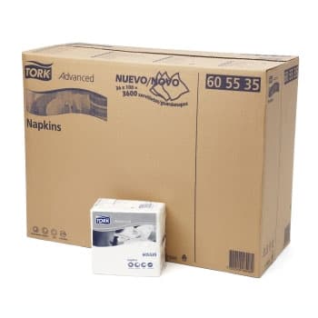 Guardanapos 33x33 2Fls Branco TORK Advanced 36x100=3600un
