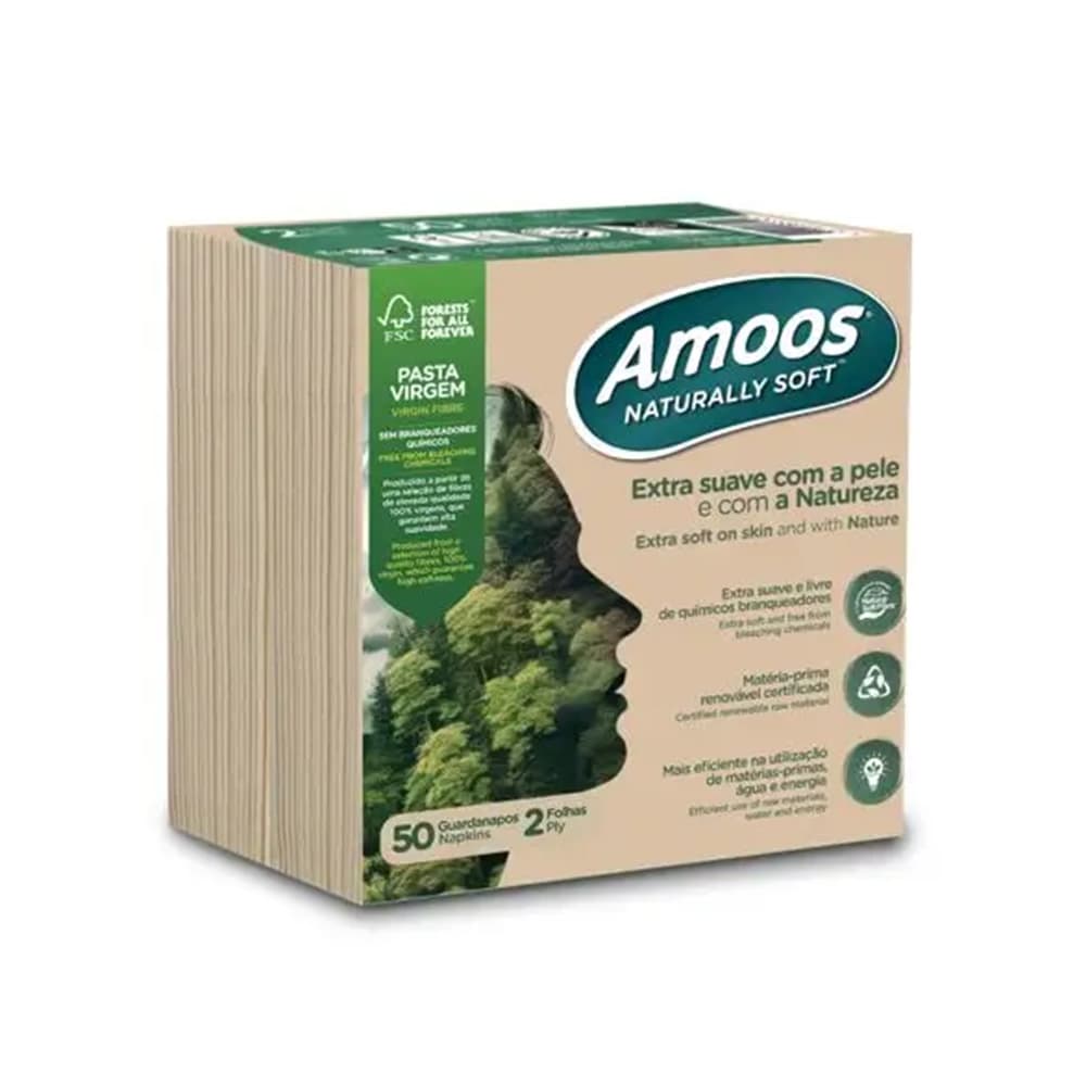Guardanapos 40x40 2Fls Naturally Soft P&P 50un