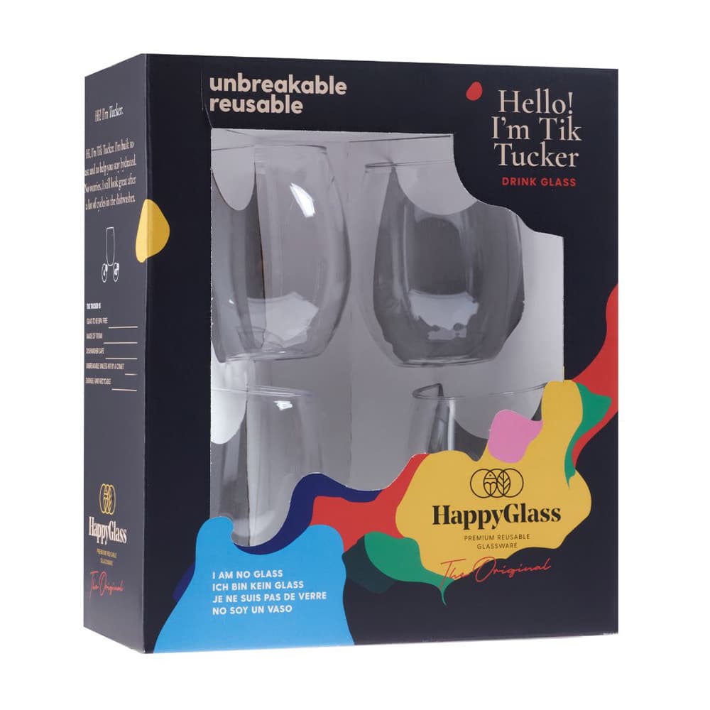 Copo Água em Tritan HappyGlass Tik Tucker 400ml 4un