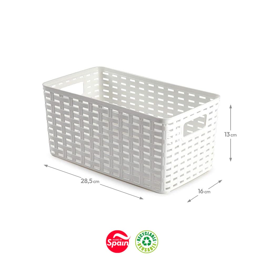 Caixa Arrumação Rattan Nº1 5L Branco
