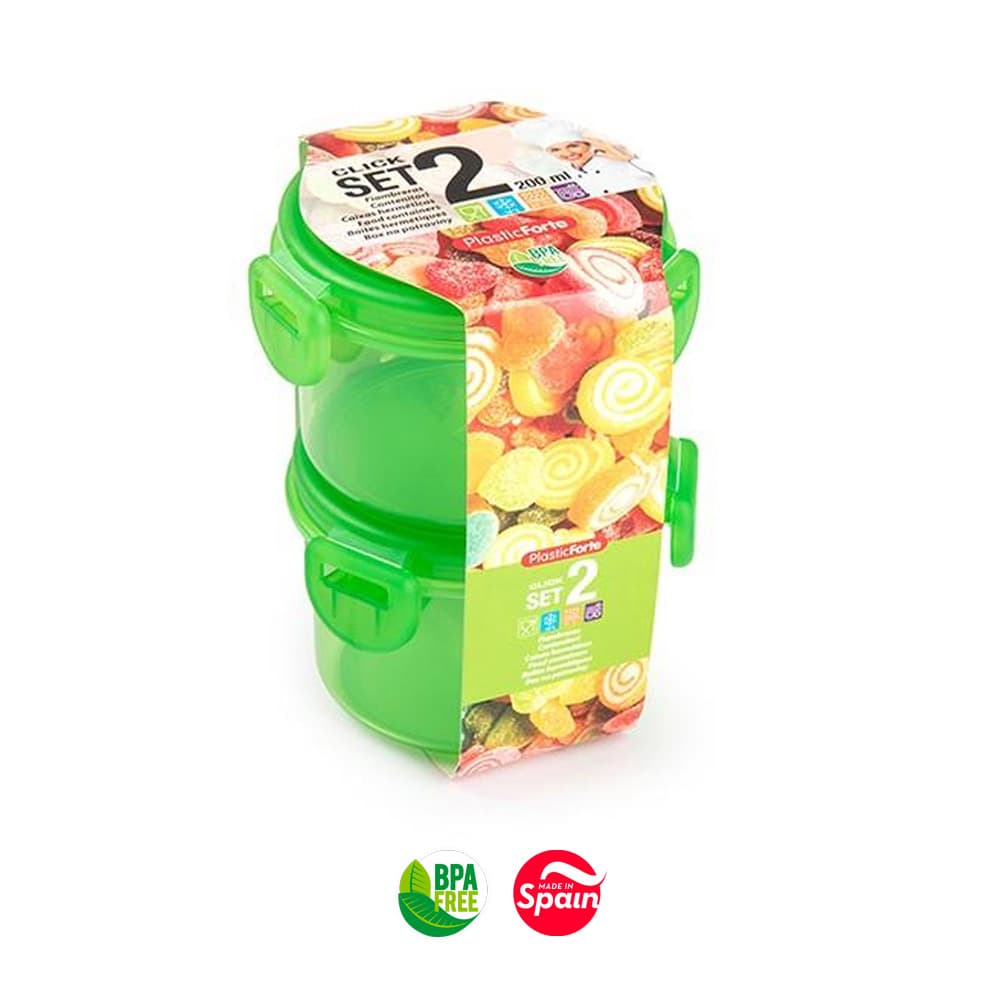 Caixa Hermética Click Redonda 200ml Sortido 2un