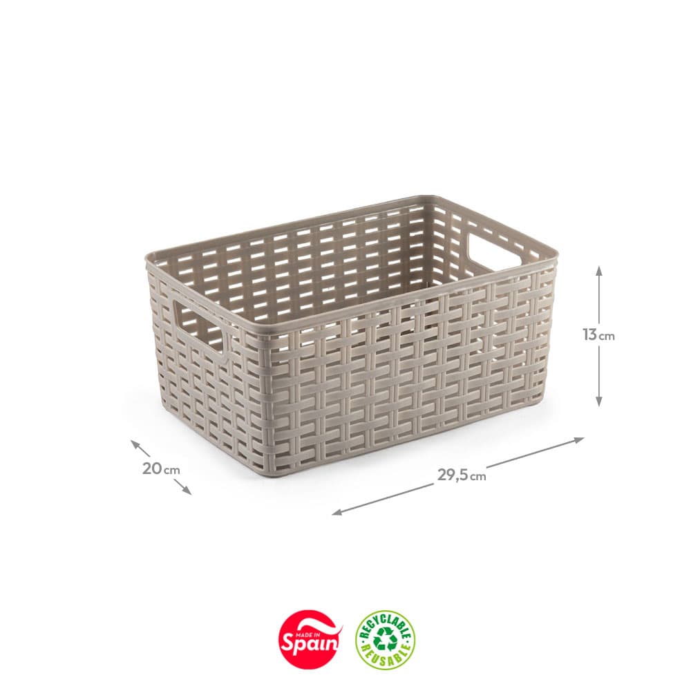 Caixa Arrumação Rattan Nº2 6L Bege
