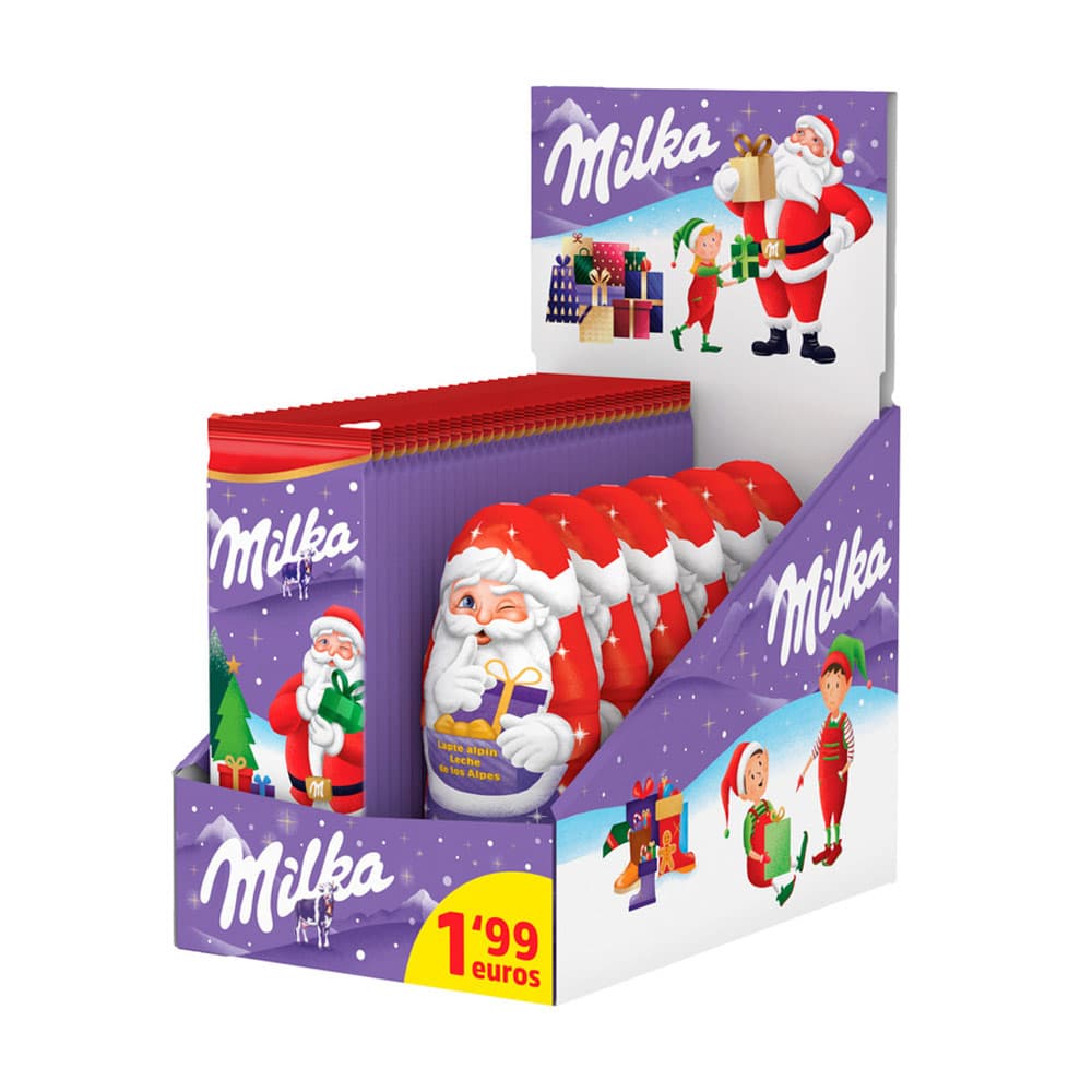 Expositor Milka 18 Tabletes + 8 Pai Natal OFERTA