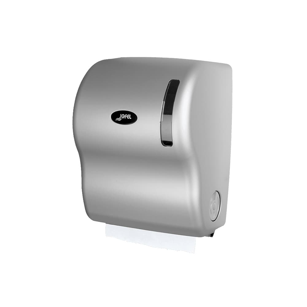 Dispensador Toalhas Rolo c/Auto-Corte Prata