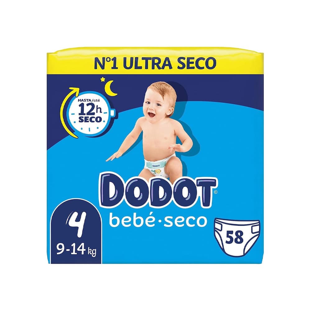 Fraldas Dodot T4 (9-14kg) Bebé Seco 58un