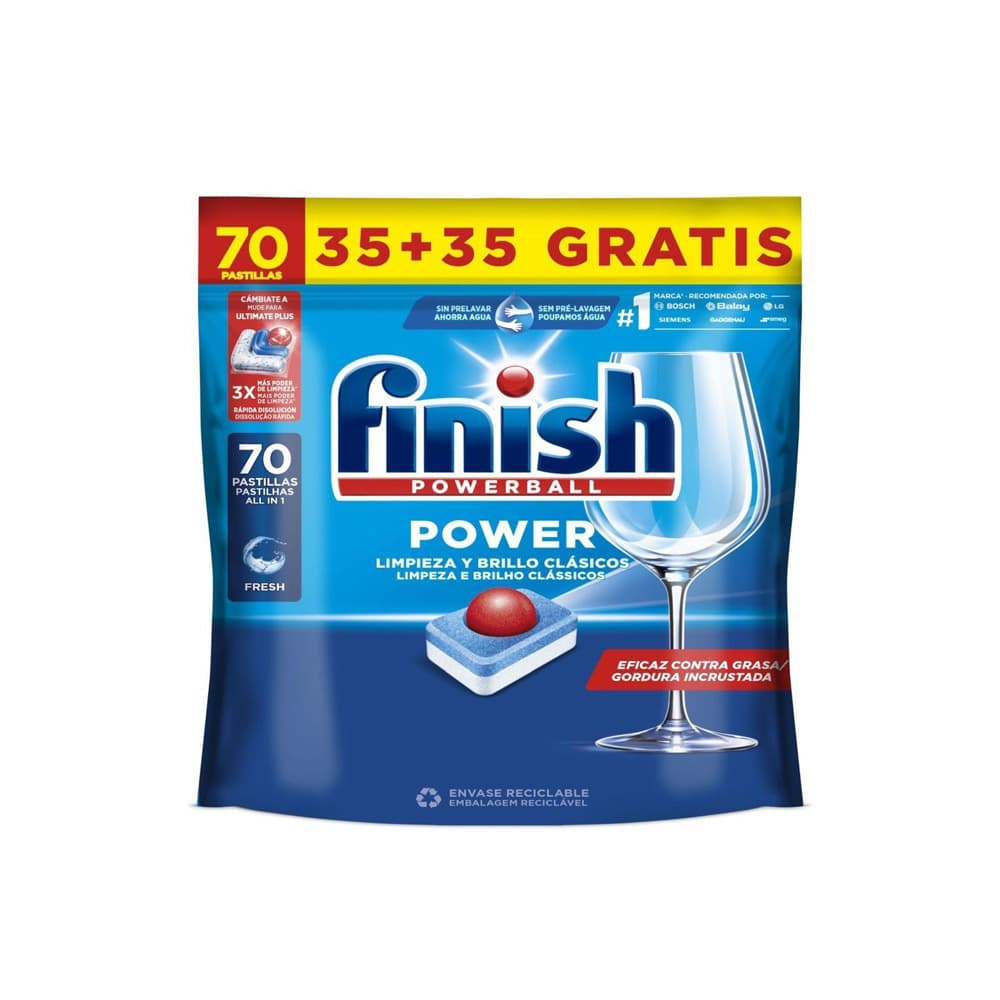 Detergente Máquina Loiça Pastilhas Finish Tudo em 1 35+35un