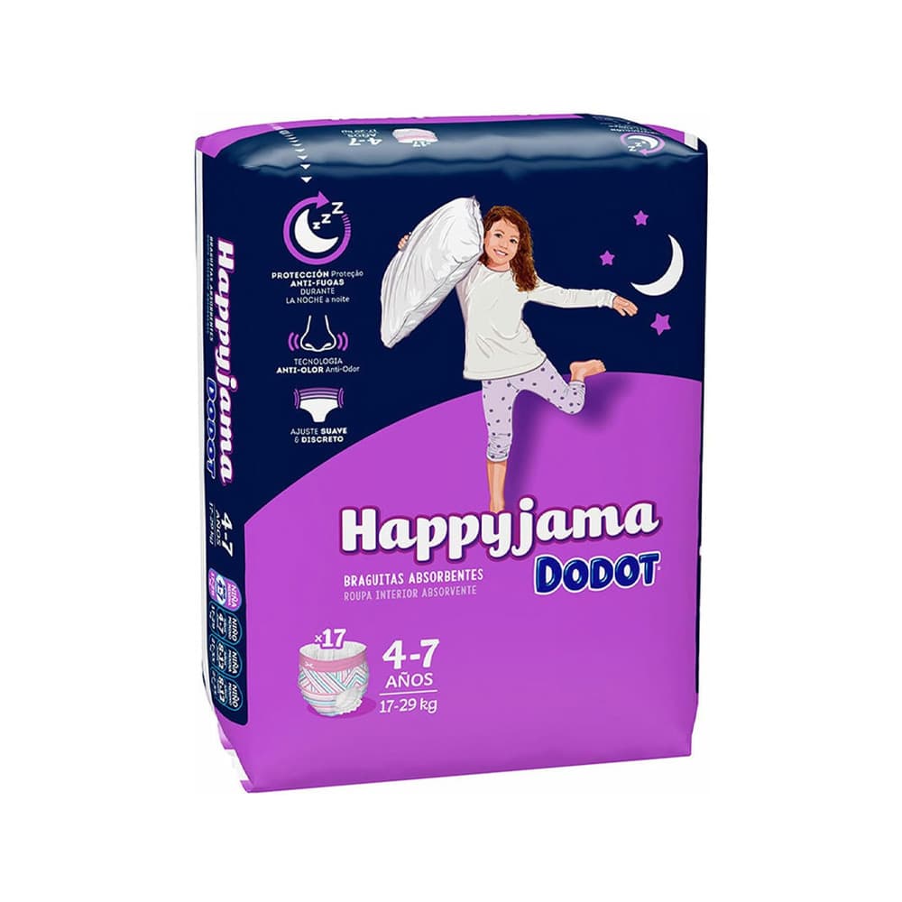 Fraldas Dodot 4-7 Anos (17-29kg) Happyjama 17un