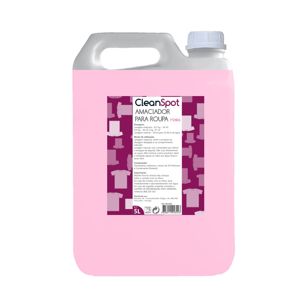 Amaciador Roupa Cleanspot Rosa 185 Doses 5L
