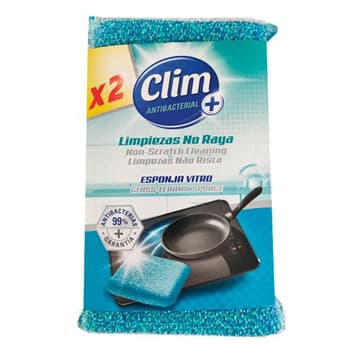 Esfregão Esponja Vitrocerâmica Clim Antibactérias 2un