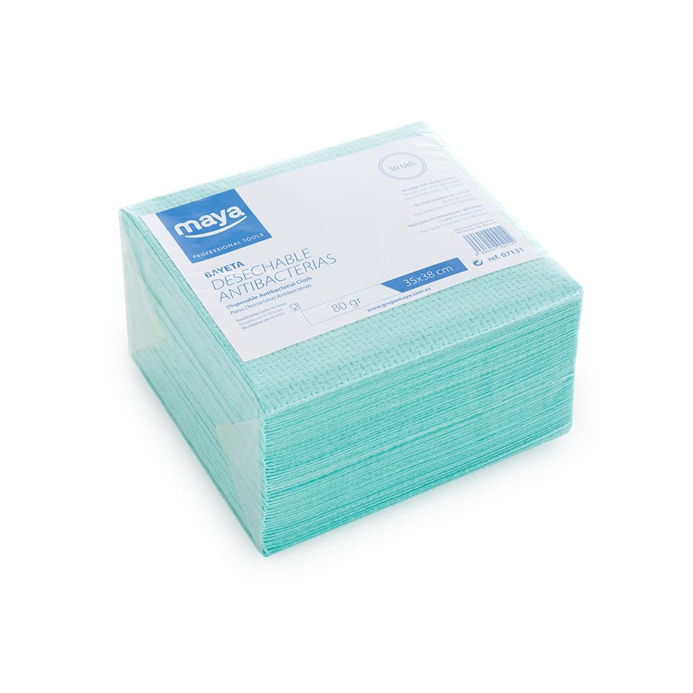 Pano Antibacteriano Descartável 35x38cm 80g Verde Pack 50un