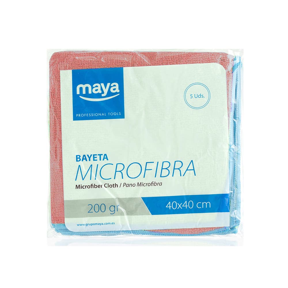 Pano Microfibra 40x40cm 200g Terry Vermelho Pack 5un