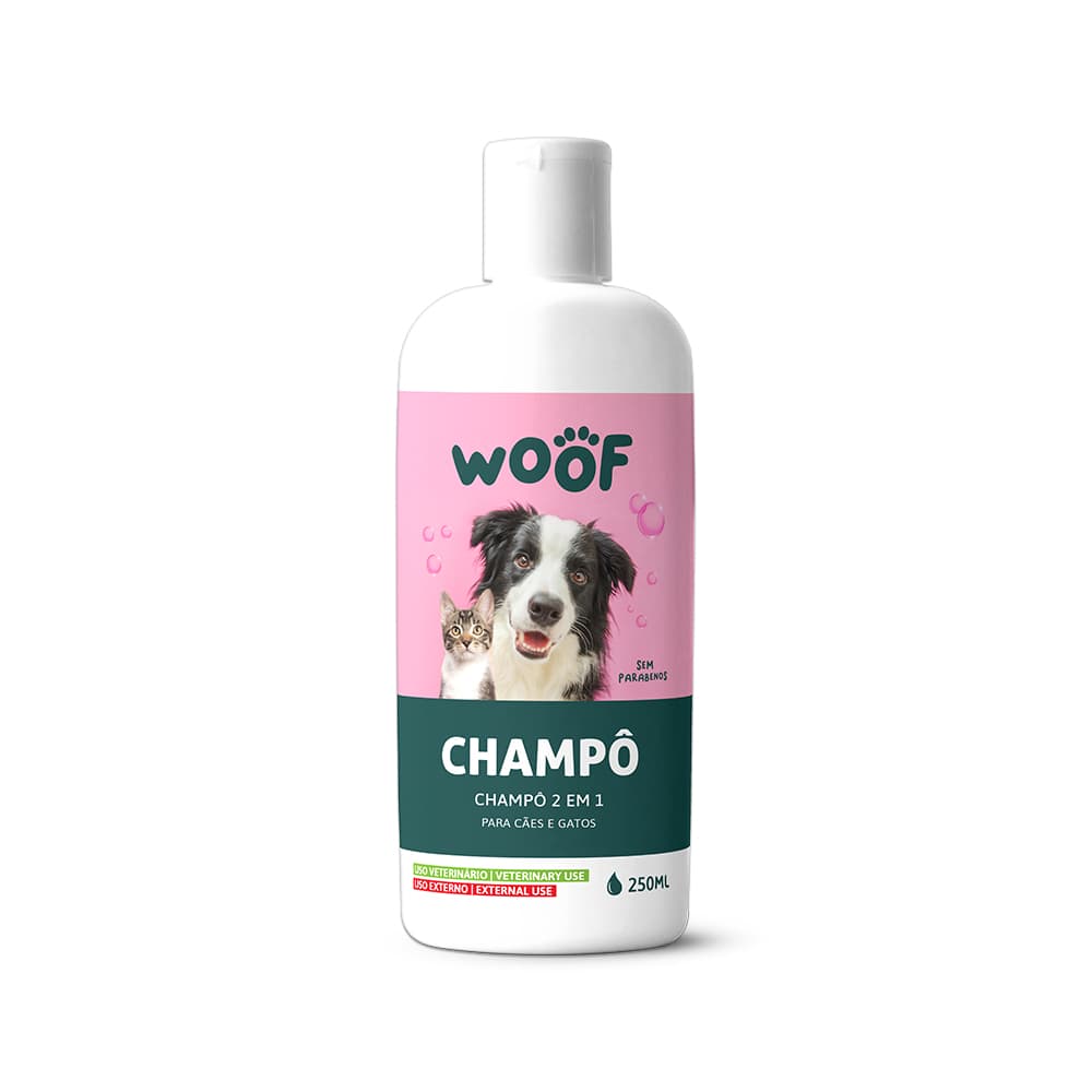 Champô para Cães e Gatos 2 em 1 WOOF 250ml