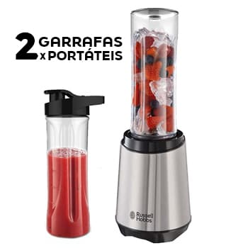 Liquidificador RUSSELL HOBBS Mix Go Steel 2 Garrafas 600ml
