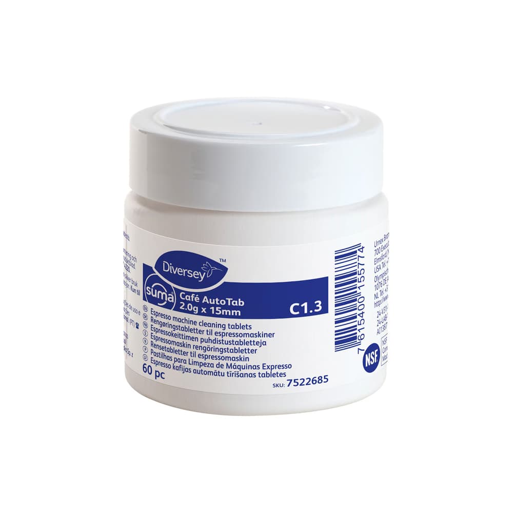 Pastilhas Limpeza Máquinas Café 2g x15mm C1.3 60un