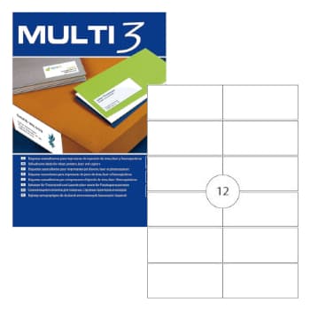 Etiquetas 105x048mm 100Fls A4 Multi3 1200un