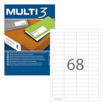 Etiquetas 048,5x016,9mm 100Fls Multi3 6800un