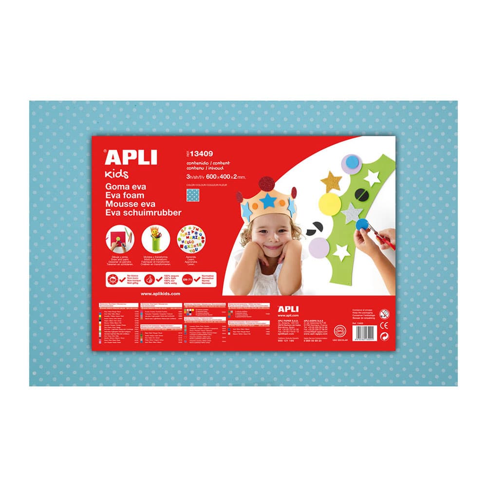 Placa de Cor Musgami Azul Bolinhas 40x60cm 2mm 3Fls