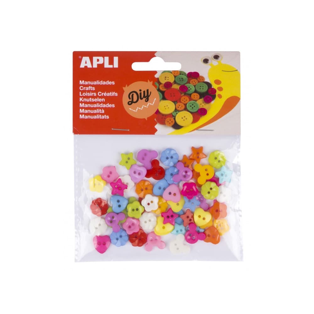 Botões Plásticos Apli Coloridos 12mm 60un
