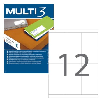 Etiquetas 070x067,7mm 100Fls A4 Multi3 1200un