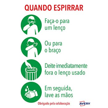 Sinalética Quando Espirrar Adesivo A4 2un