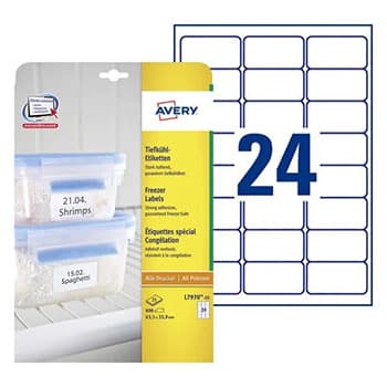 Etiquetas Congelação 63,5x33,9mm Avery 25 Folhas 600un