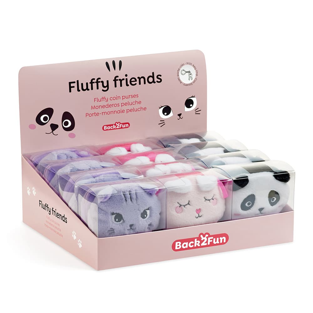 Porta Moedas c/ Porta Chaves Peluche Expositor 12un