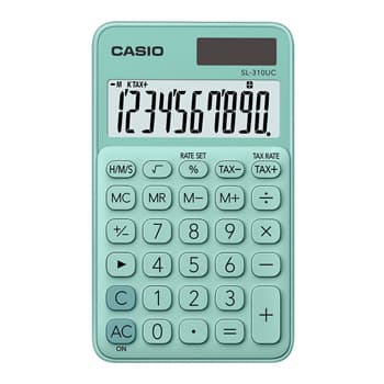 Calculadora de Bolso Casio SL310UCGN Verde Claro 10 Digitos