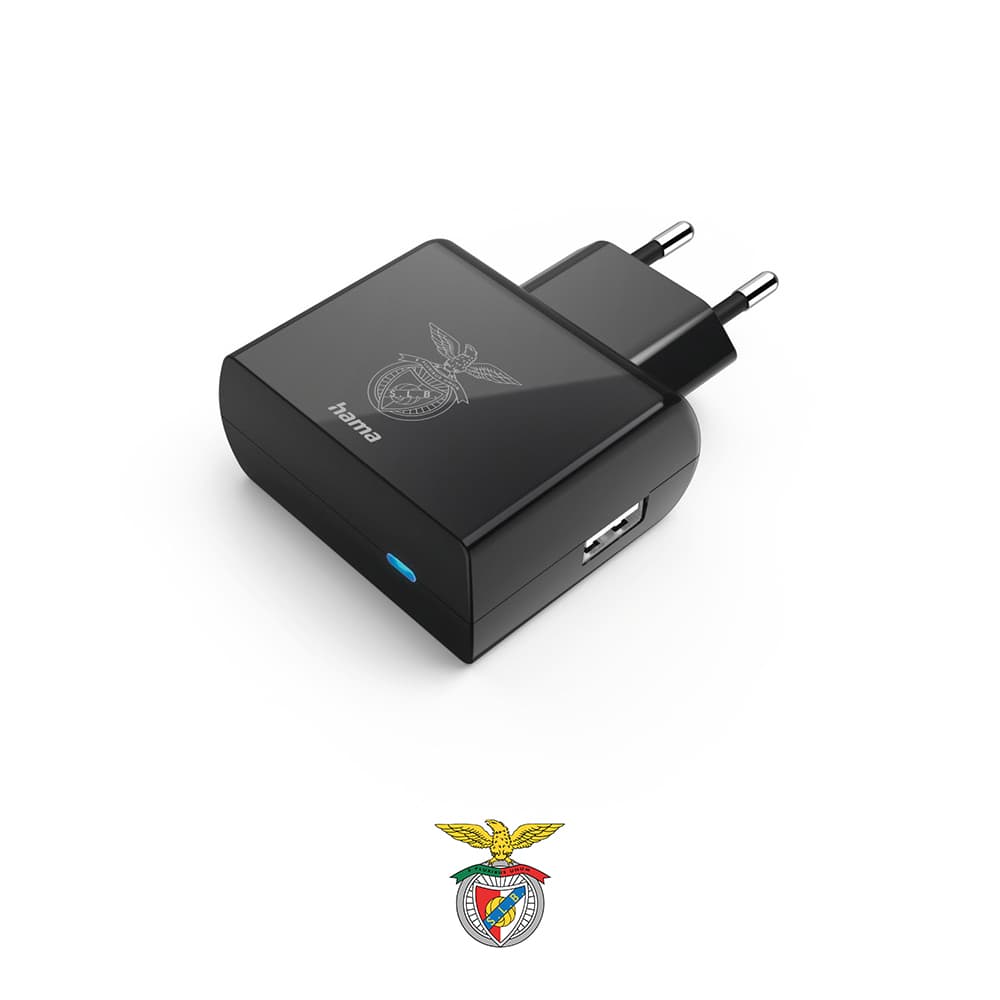 Carregador USB-A 12W Socket Benfica Preto