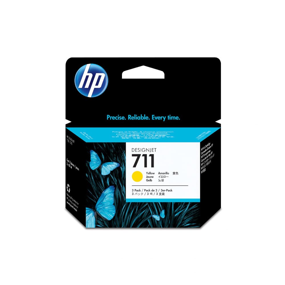 Pack Tinteiros HP 711 Amarelo CZ136A 29ml 3un