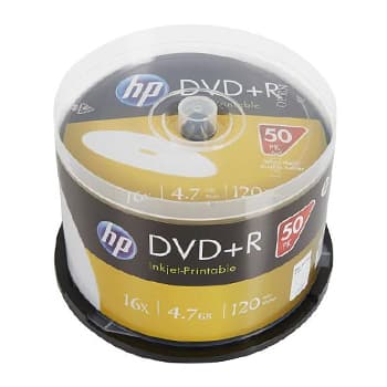 DVD+R Inkejet Printable 4.7GB 16x HP Spindle 50un