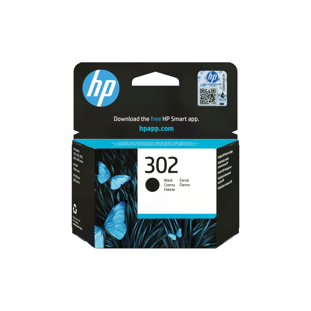 Tinteiro HP 302 Preto F6U66A 3,5ml 190 Pág.