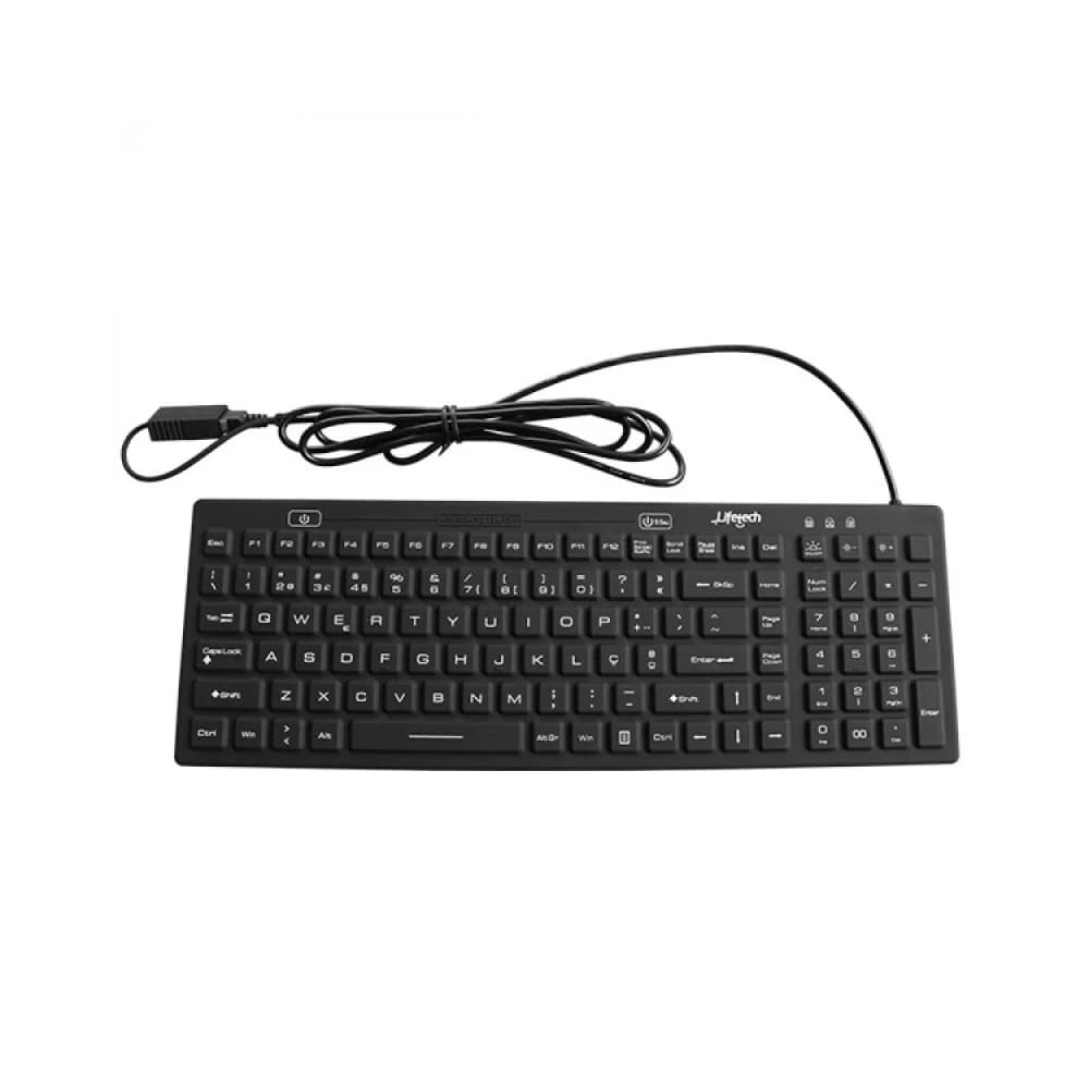 Teclado Silicone Higienizável / Lavável USB-A Preto